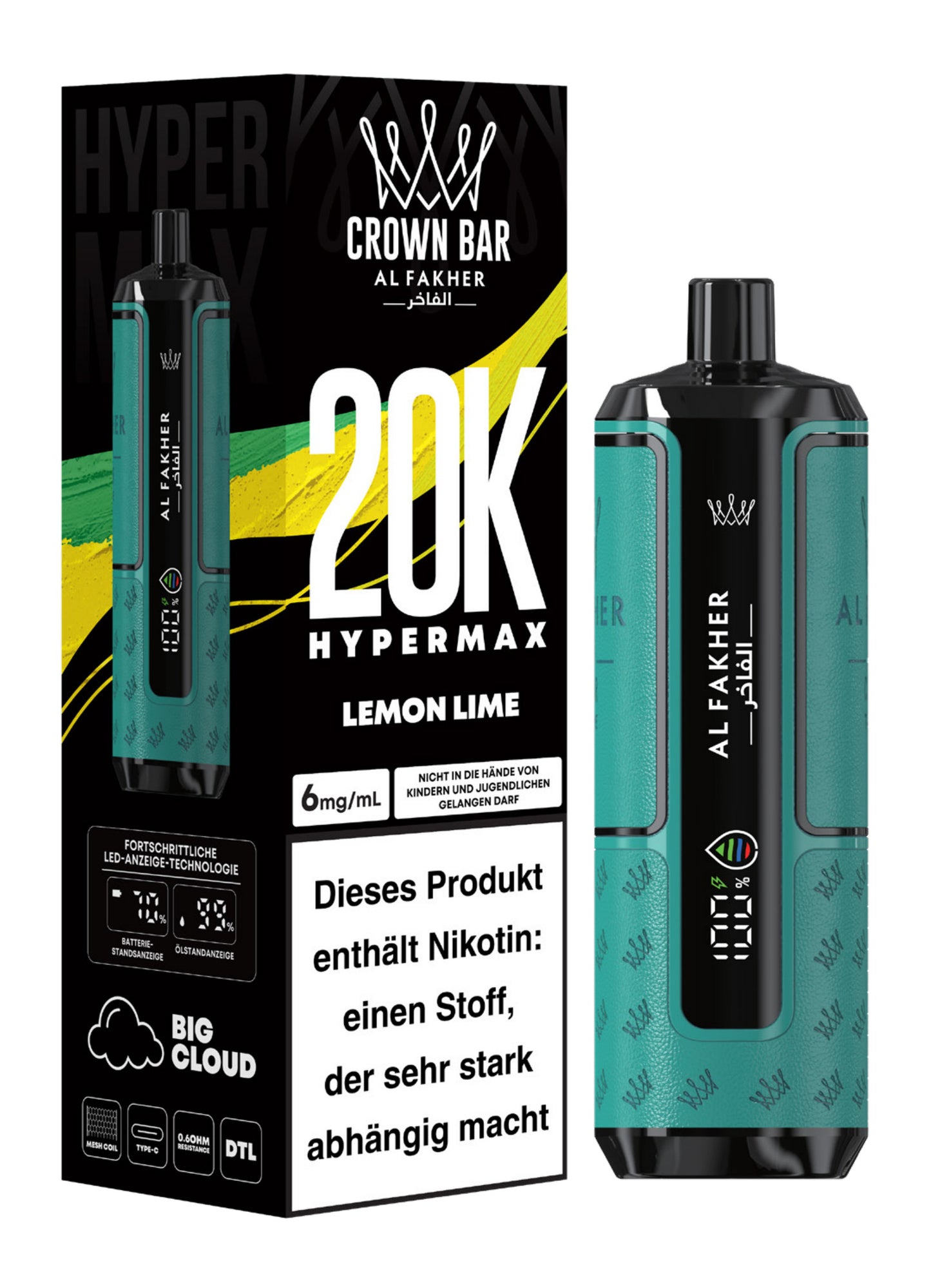 AL FAKHER - HyperMax - 20.000 Züge - Lemon Lime