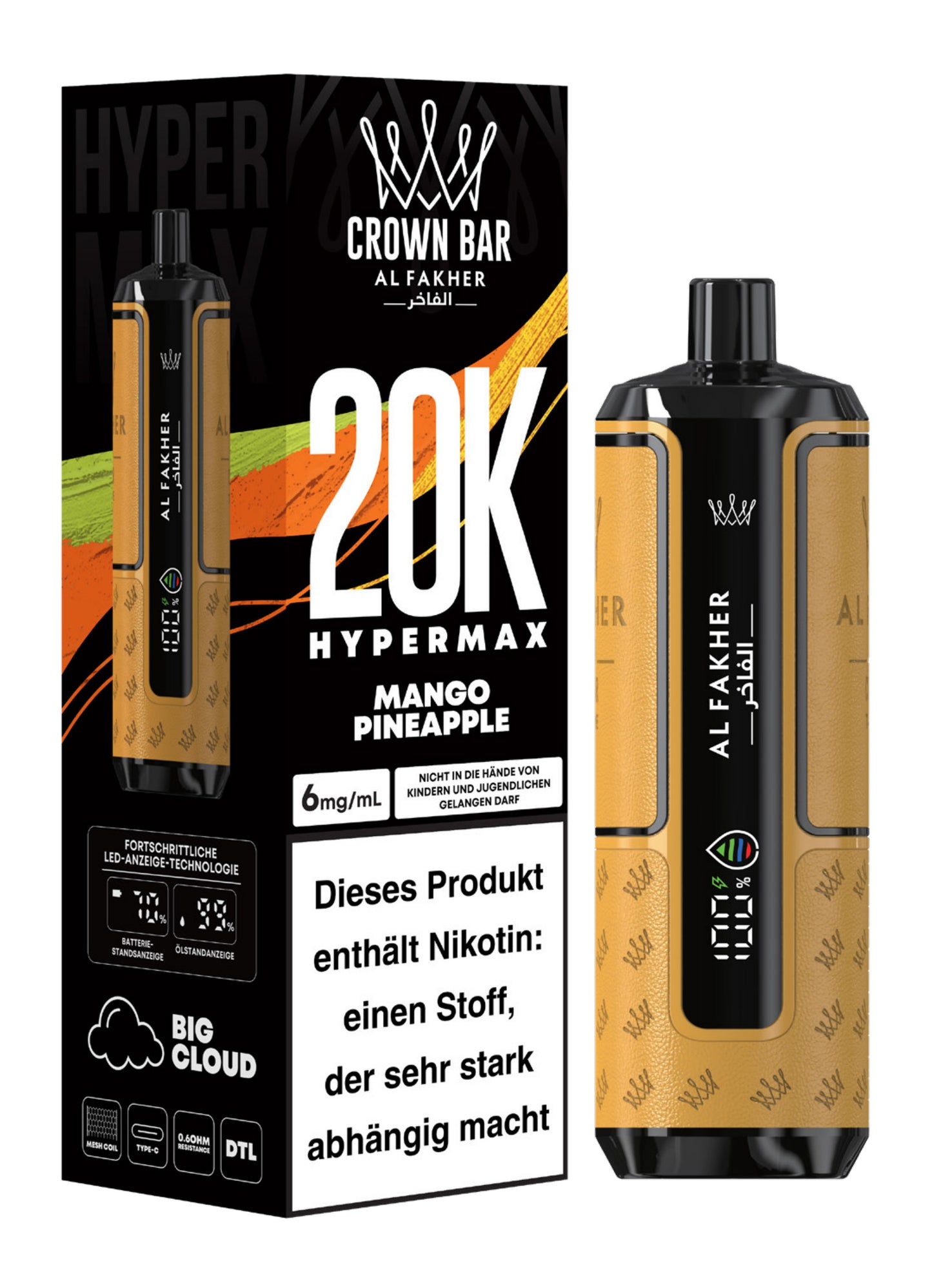 AL FAKHER - HyperMax - 20.000 Züge - Mango Pineapple