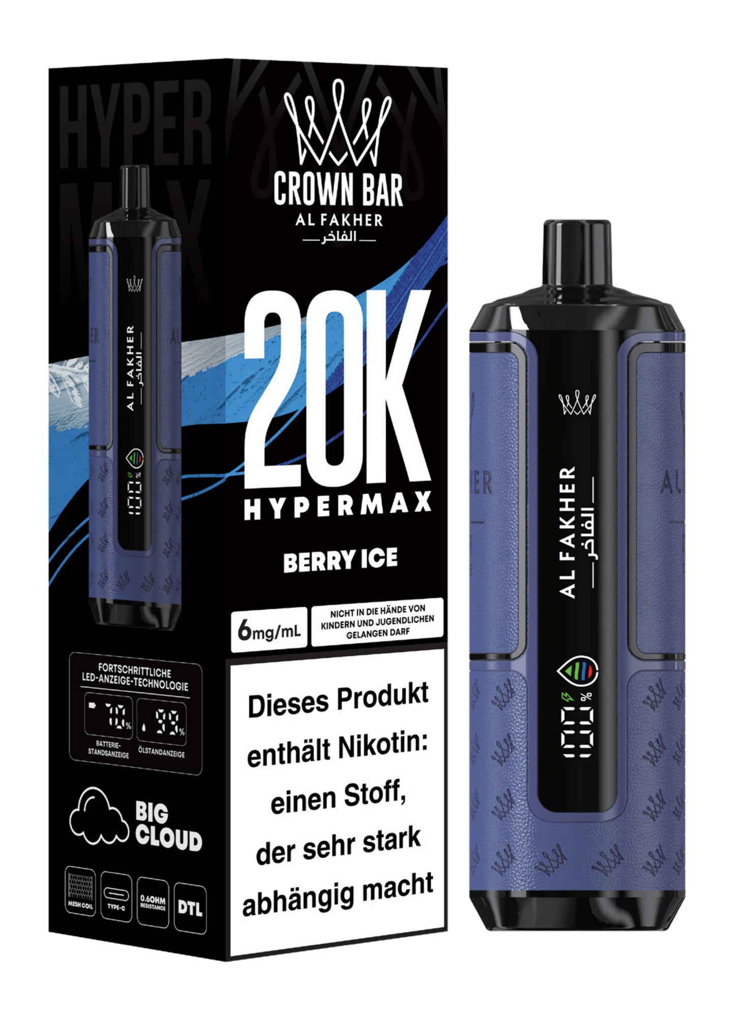 AL FAKHER - HyperMax - 20.000 Züge - Berry Ice