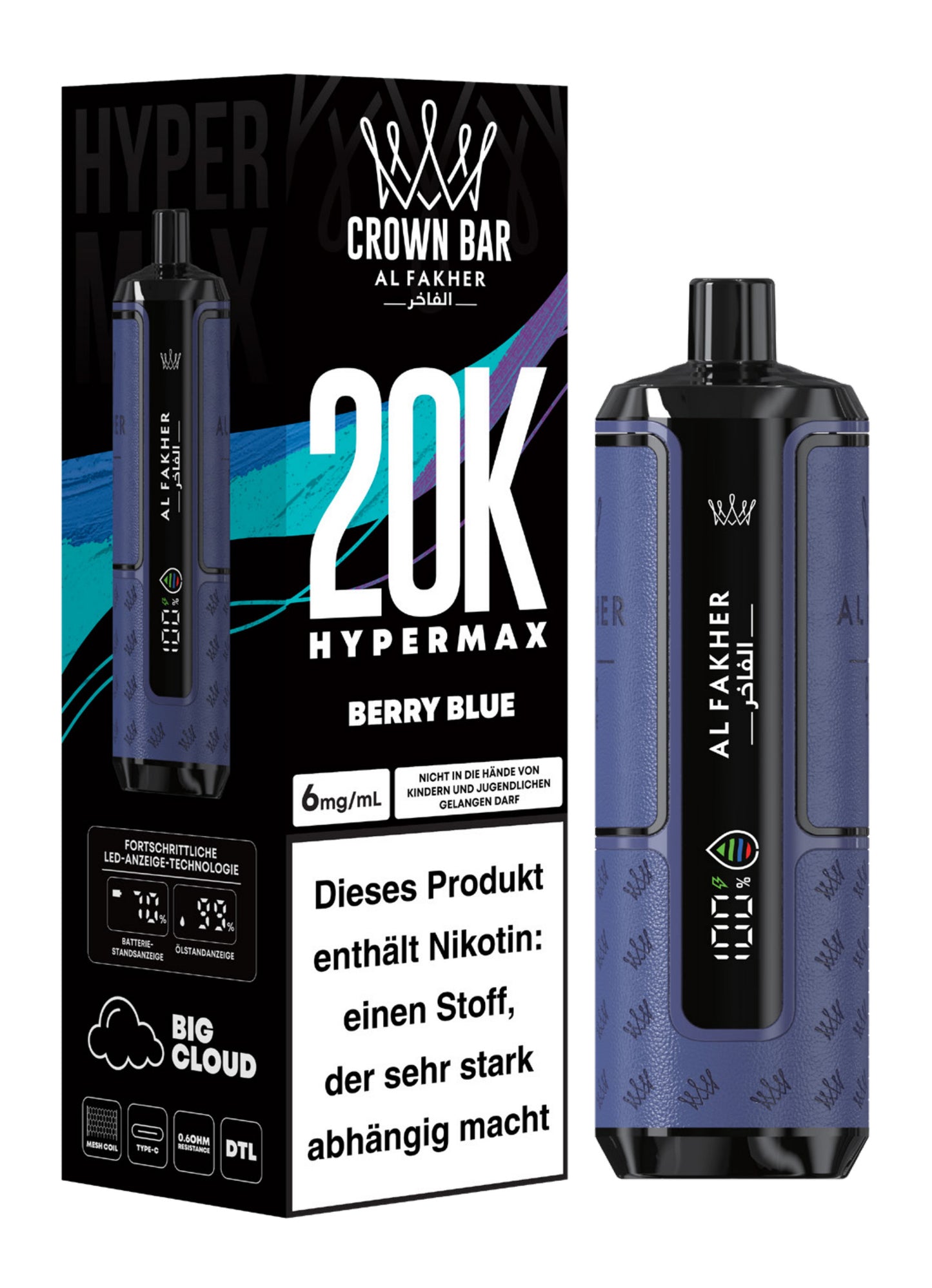 AL FAKHER - HyperMax - 20.000 Züge - Berry Blue