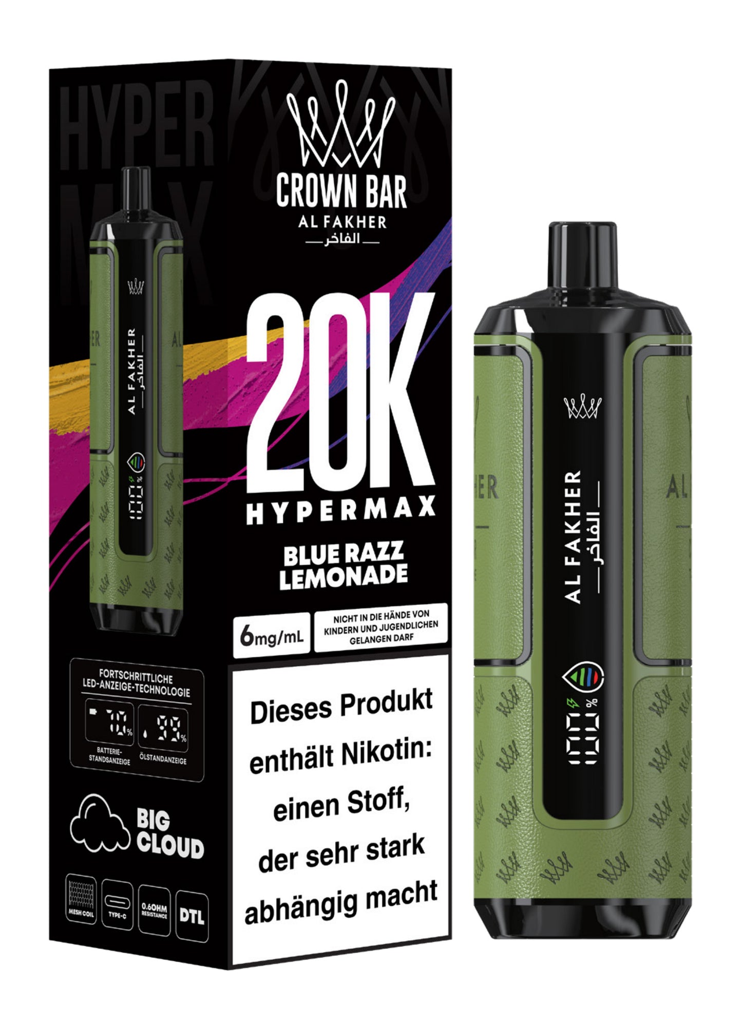 AL FAKHER - HyperMax - 20.000 Züge - Blue Razz Lemonade