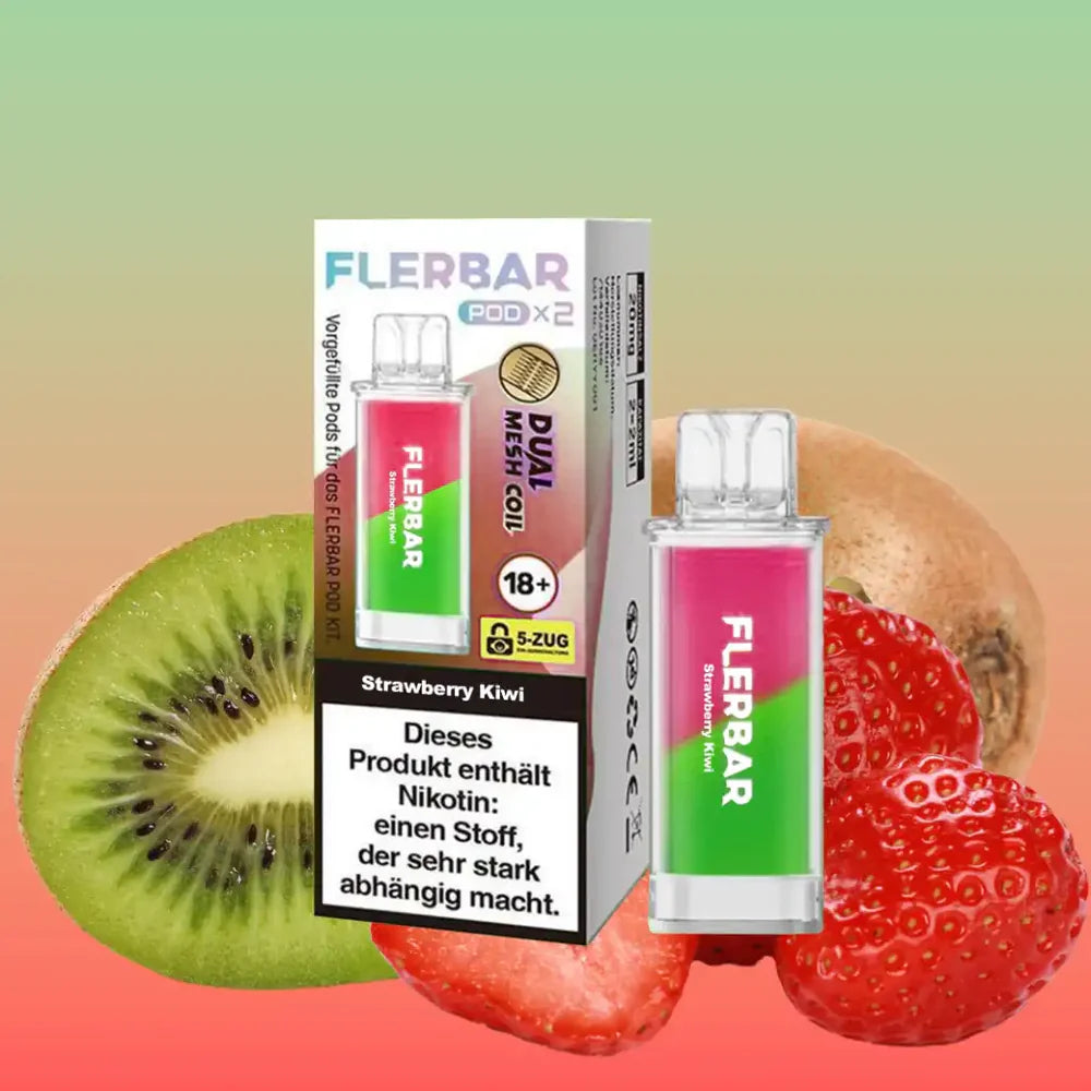 Flerbar Pod Strawberry Kiwi 2x2ml