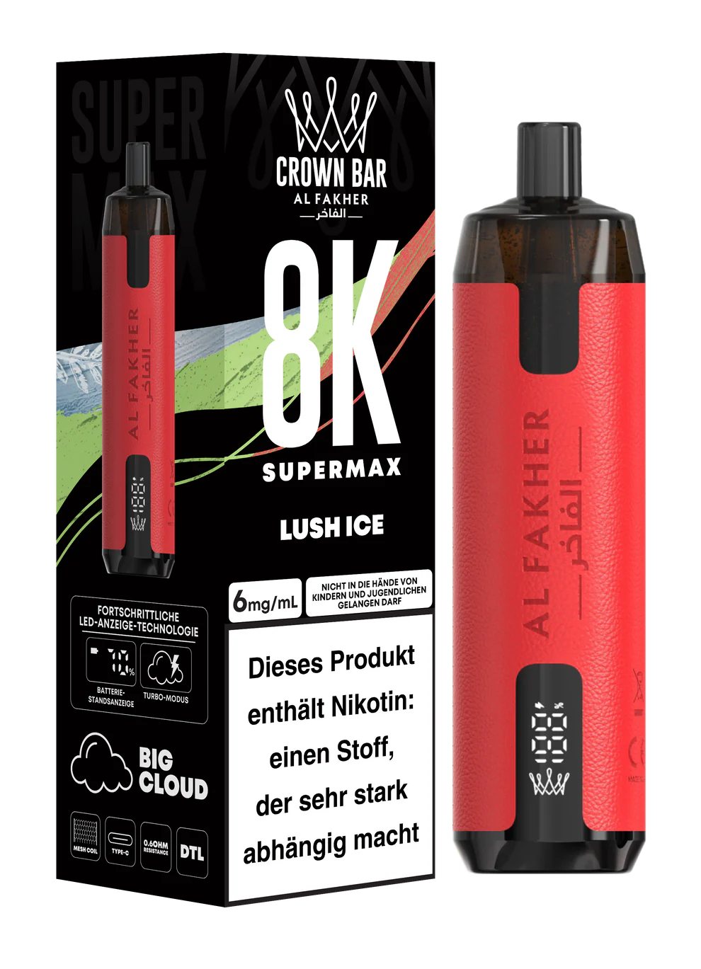 AL FAKHER - SuperMax - 8.000 Züge - Lush Ice