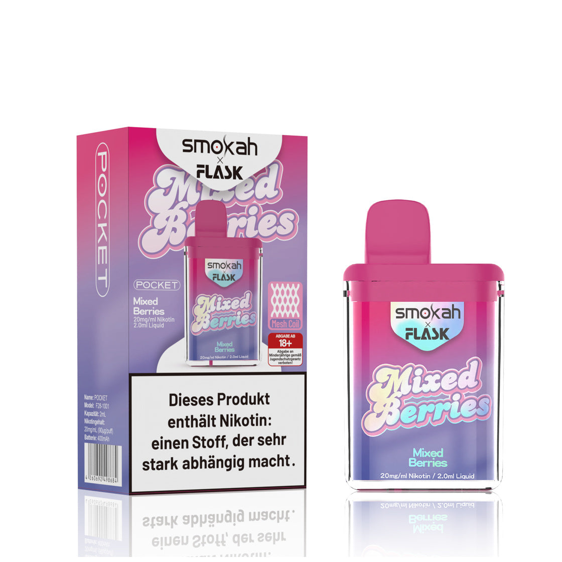 Smokah x Flask Pocket Mixed Berries