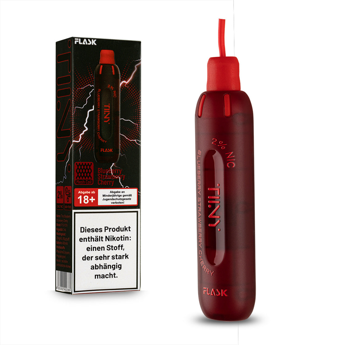 Flask TIINY Disposable E-Zigarette Vape - Blueberry Strawberry Cherry SHISHA-HAUS DORTMUND Flask TIINY Disposable E-Zigarette Vape - Blueberry Strawberry Cherry SHISHA-HAUS DORTMUND