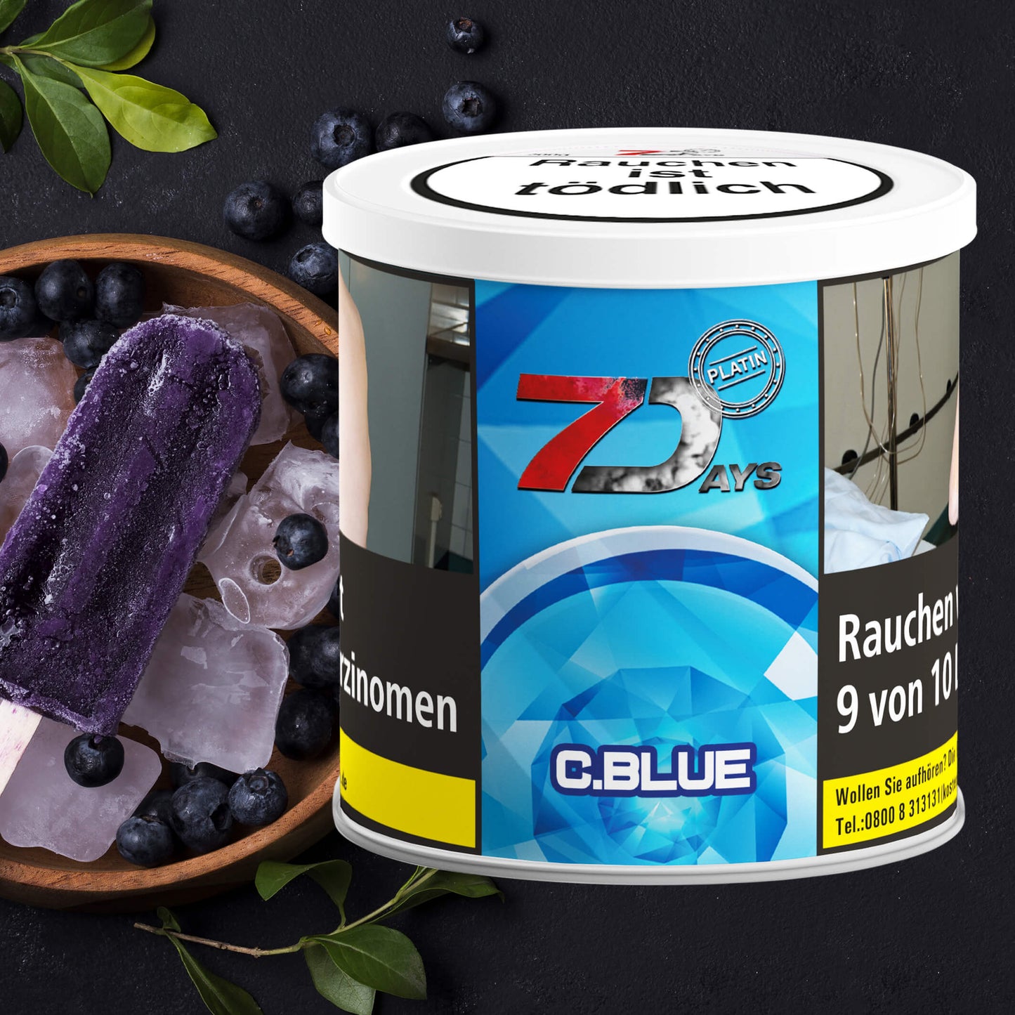 7 Days Platin Shisha Tabak - Cold Blue 200g